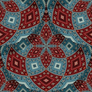 Seamless Latvian embroidery circular pattern, vector template for your design