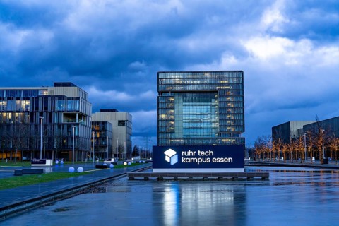 The Ruhr Tech Campus Essen, formerly the Thyssenkrupp Campus, headquarters of Thyssenkrupp,