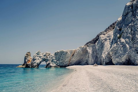 Greek island Skiathos with the beautiful beach called Lalaria, Greece, Europe