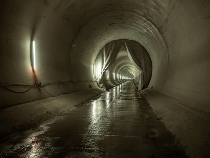 Completed tunnel section in construction lot H41, Brenner Base Tunnel, Zenzendorf, Tyrol, Austria,