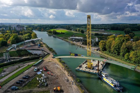 Recklinghausen, Castrop-Rauxel, North Rhine-Westphalia, Germany, New construction of a bridge -jump