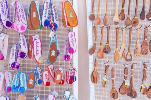 Handmade slippers for sale, Chania, Crete, Greek Islands, Greece, Europe