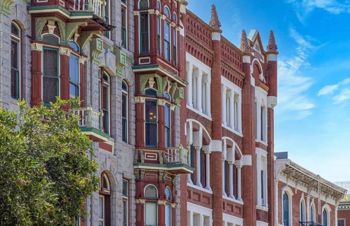 USA, San Diego Gaslamp quarter in historic neighborhood known for restaurants and nightlife., North