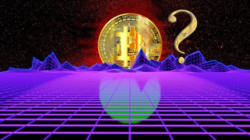 Symbolic image, Bitcoin as a vision of the future, stock market prices, insecure digital currency,