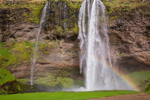 Waterfall Seljalandsfoss, 60 m high, located in southern iceland