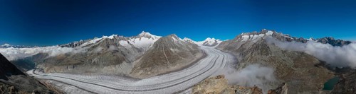 The Aletsch Glacier is the largest glacier in the Alps. The whole area is part of the