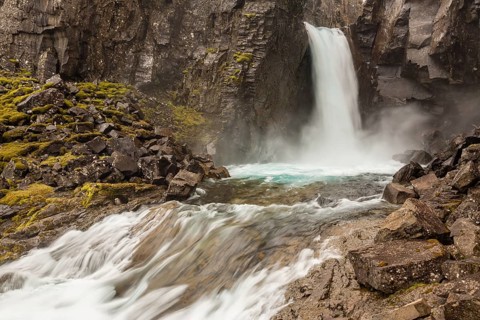 Folaldafoss Waterfall, Berufkordur, Eastfjords, East Region Austurland, Iceland, Europe