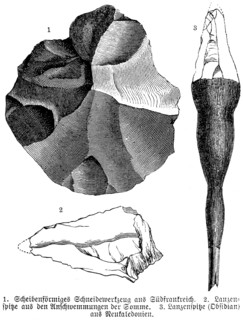 Stone tools and spearheads of the Stone Age, archaeological finds, obsidian, geology, history of