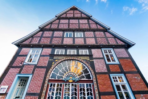 Old half-timbered house in Rietberg, old building, half-timbered, facade, architecture,