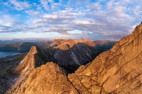 Mountains at the Efjord, near Narvik, Tysfjord, Ofoten, Norway, Europe