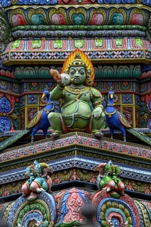 Detail of the facade of the Sri Maha Mariamman Temple, Hindu temple, Silom Road, Bangkok, Thailand,