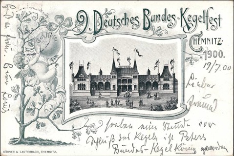 German Federal Skittles Festival in Chemnitz in 1900, Saxony, Germany, digitally enhanced