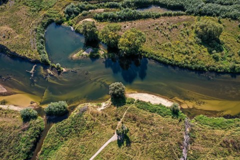 Datteln, North Rhine-Westphalia, Germany - Lippe, river and floodplain development of the Lippe