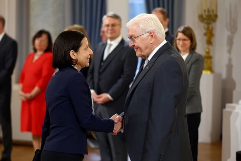 Maria Papakyriakou Cyprus is received by Frank-Walter Steinmeier (President of the Federal Republic