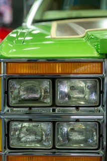 Detroit, Michigan USA - 10 January 2025 - A detail of the modified version of a Ford Crown Victoria