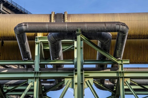 Expansion bend, pipelines for district heating, blast furnace gas, at the Thyssenkrupp Steel site