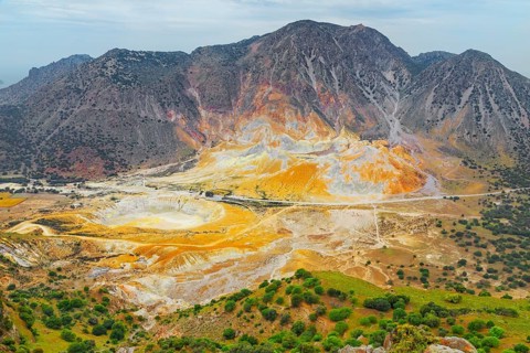 Nisyros volcano view, Nisyros Island, Dodecanese Islands, Greece, Europe