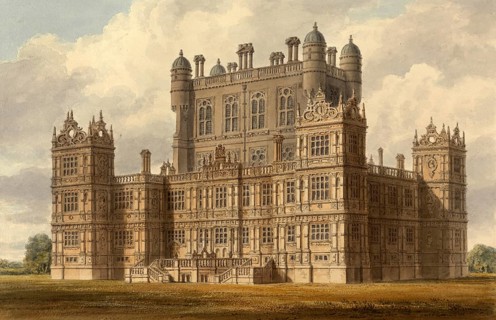 South-east view of Wollaton Hall. Nottinghamshire, the Seat of Lord Middleton, England, digitally