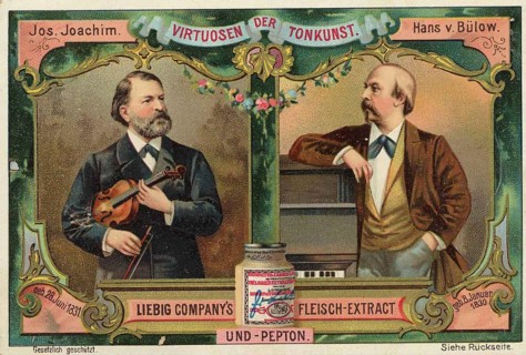 Picture series Virtuosen der Tonkunst, Jos Joachim and Hans von Bülow, Liebig picture, digitally
