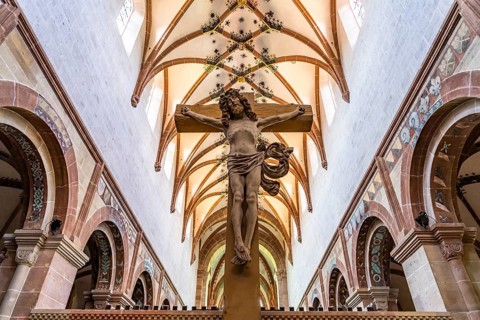 Crucifix in the interior of the monastery church, Maulbronn Monastery, Maulbronn,