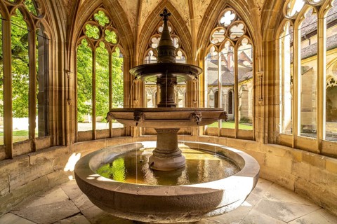 Well house in Maulbronn Monastery, Maulbronn, Baden-Württemberg, Germany, Europe