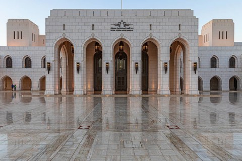 The main entrance of the Royal Opera, Muscat, Arabian Peninsula, Sultanate of Oman