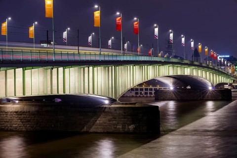 Deutzer Bruecke, Cologne, North Rhine-Westphalia, Germany, Europe