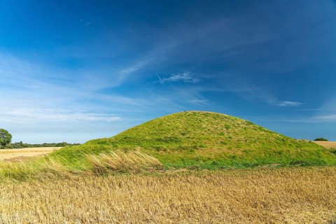 Neolithic megalithic site Klekkende Høj, Mön Island, Denmark, Europe