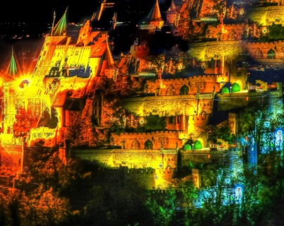 Creative shot, Hohenzollern Castle, light reflections, creative, colourful, colourful, all over,