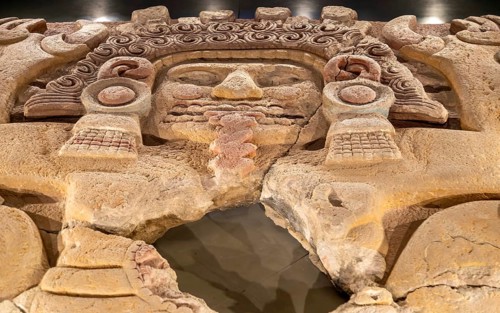 Archaeological site and museum of Templo Mayor, Mexico City, Mexico Monolith relief figure of