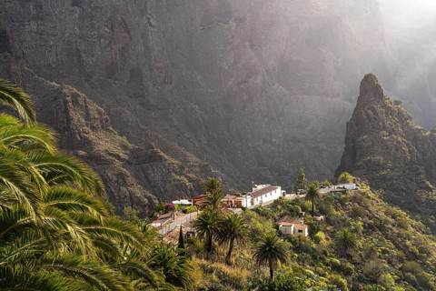 Masca mountain village and the gorge in the Teno Mountains, Masca, Tenerife, Canary Islands, Spain,