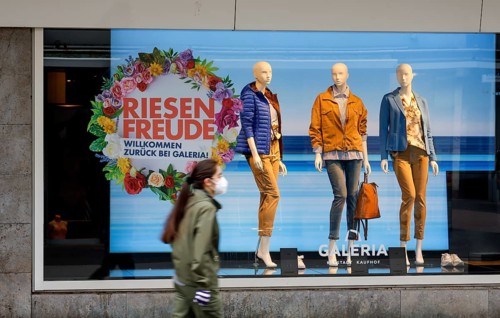 Düren, North Rhine-Westphalia, Germany - Düren city centre in times of the corona crisis during the