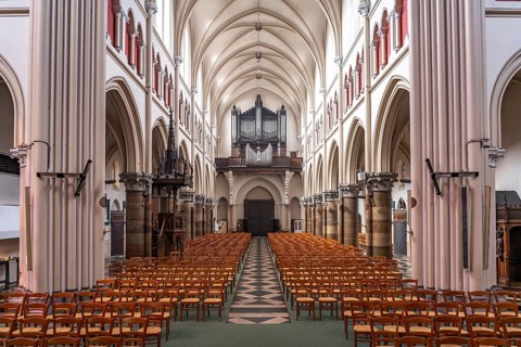 Interior of the Saint Pierre church in Calais, France, Europe
