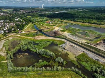 Dortmund / Castrop-Rauxel, North Rhine-Westphalia, Germany, renaturalisation of the Emscher, flood