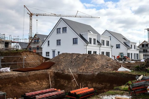 Duisburg, North Rhine-Westphalia, Germany, residential construction in a new development area,