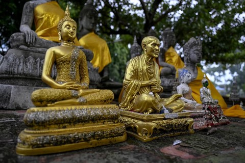 Buddha statues in Wat Yai Chai Mongkhon, Buddhist temple, Ayutthaya, Ayutthaya province, Thailand,