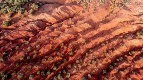 Red earth, erosion, above the cliff, Agulo, La Gomera, Canary Islands, Spain, Europe