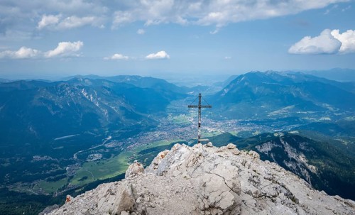 Summit of the Alpspitze, Wetterstein range, Bavaria, Germany, Europe