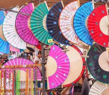 Fans on sale, Palma de Mallorca, Mallorca, Balearic Islands, Spain, Europe