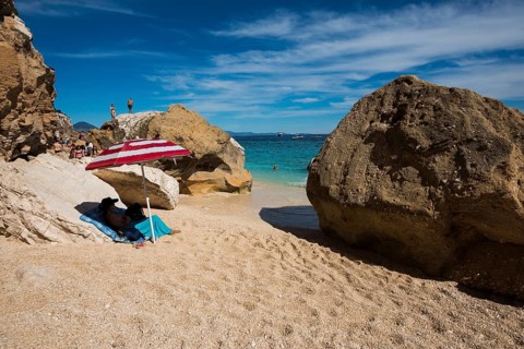 Rocky coast and beach, Cala mariolu, Gulf of Orosei National Park, Parco Nazionale del Gennargentu