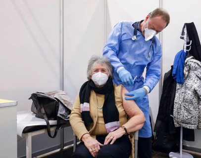 Essen, North Rhine-Westphalia, Germany - Vaccination start at the Corona Vaccination Centre Essen,