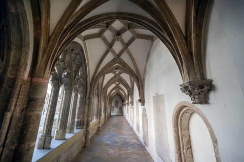 Late Gothic cloister, built 1410 - 1504, Eichstätt Cathedral, Upper Bavaria, Germany, Europe