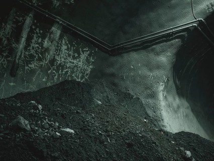 Debris after a blast in a tunnel section in the H53 construction lot, Brenner Base Tunnel, Tyrol,