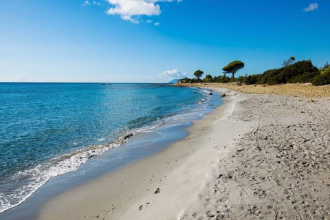 Lonely beach, Spiaggia di Biderosa, Riserva Biderosa nature reserve, Orosei, Nuoro province, east