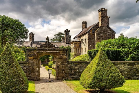 Gwydir Castle manor house and park in LlaNorth Rhine-Westphalia, Wales, Great Britain