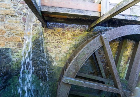Upper water wheel of the Zschonermühle, Dresden, Saxony, Germany, Europe