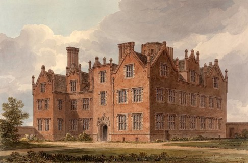 North West View of Eastbury House, Essex, England, digitally restored reproduction of a