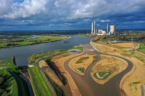 Dinslaken, Voerde, North Rhine-Westphalia, Germany, Inauguration of the new Emscher estuary into