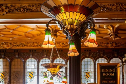 Grade 1 listed interior of the Philharmonic Dining Rooms public house, Hope Street, Liverpool,