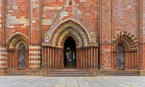 12th century St Magnus Cathedral, oldest cathedral in Scotland and most northerly cathedral in the